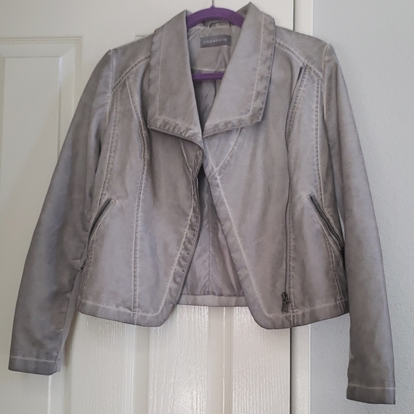 Bagetelle grey faux leather jacket - Picture 13 of 13